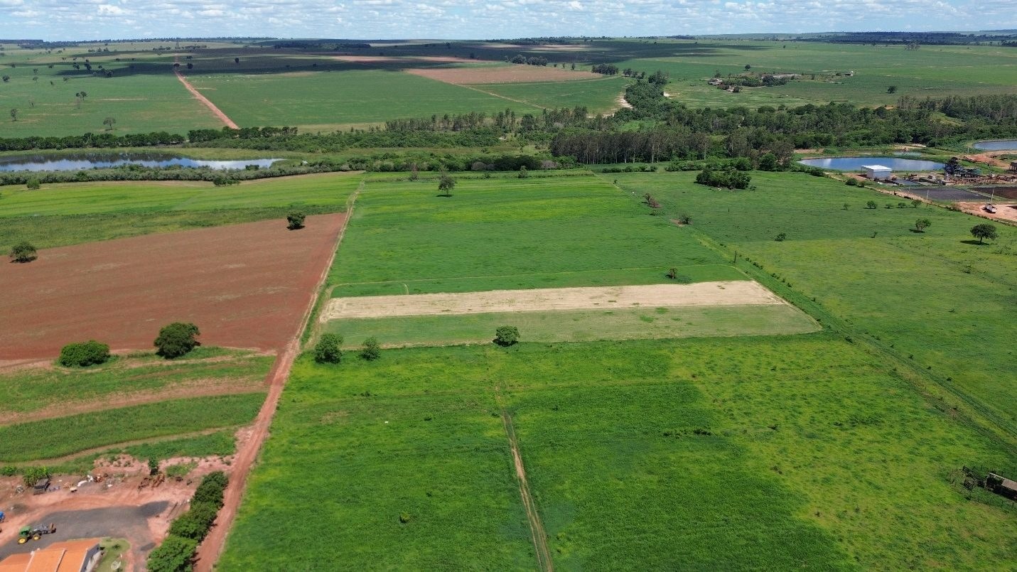 Vista aérea de área rural avaliada